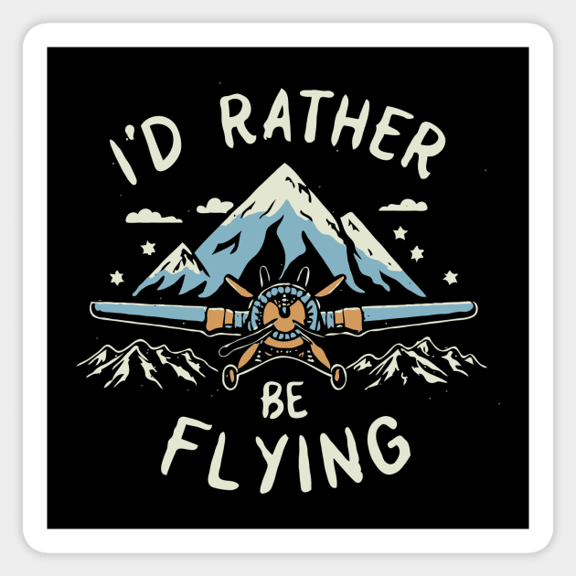 I'd Rather Be Flying. Vintage Sticker by Chrislkf